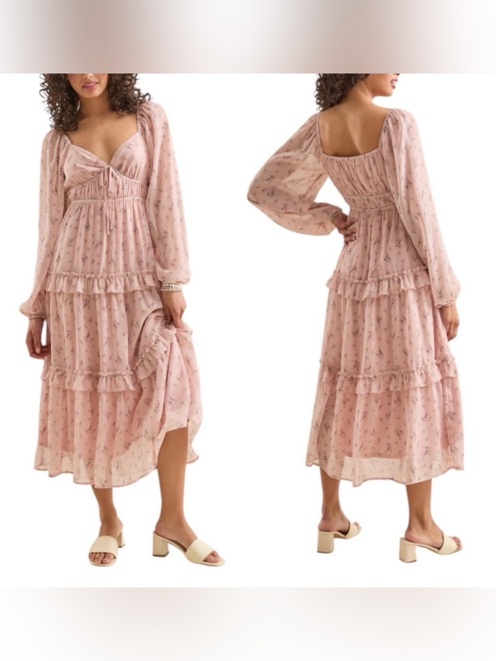 Altar’D State Claudia Floral Maxi Dress, Size Med